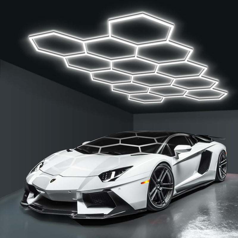 Hexagon LED Garage Lights Honeycomb Ceiling Light 456W