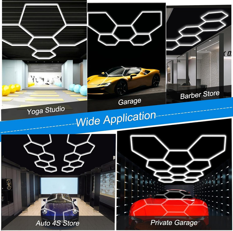 Hexagon LED Garage Lights Honeycomb Ceiling Light 456W