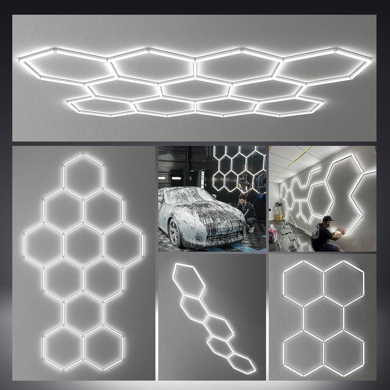Hexagon LED Garage Lights Honeycomb Ceiling Light 456W