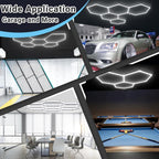 Hexagon LED Garage Lights Honeycomb Ceiling Light 456W