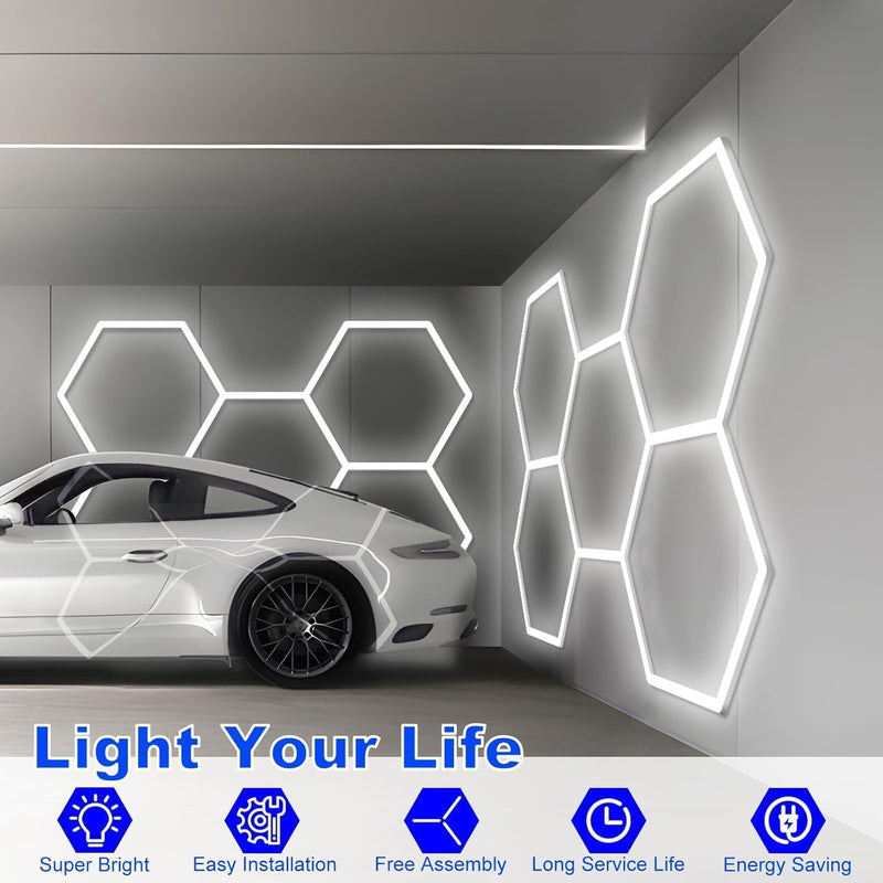 Hexagon LED Garage Lights Honeycomb Ceiling Light 456W