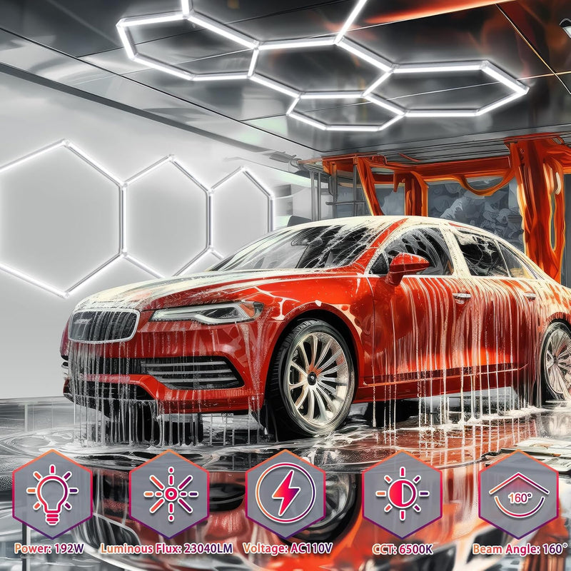 Hexagon LED Garage Lights Honeycomb Ceiling Light 456W