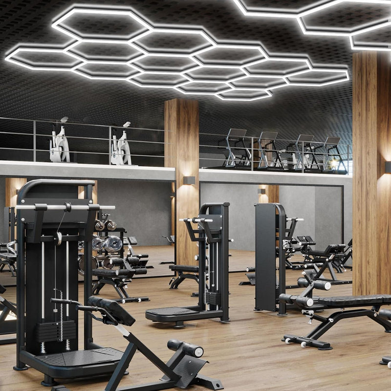 Hexagon LED Garage Lights Honeycomb Ceiling Light 456W