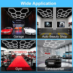 Hexagon LED Garage Lights Honeycomb Ceiling Light 456W