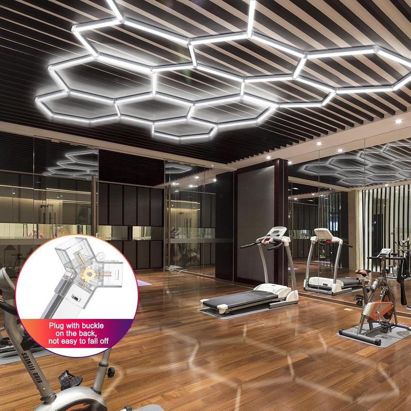 Hexagon LED Garage Lights Honeycomb Ceiling Light 456W