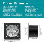Hg Power 150MM Exhaust Fan 525m³ H Stainless