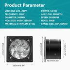 Hg Power 150MM Exhaust Fan 525m³ H Stainless