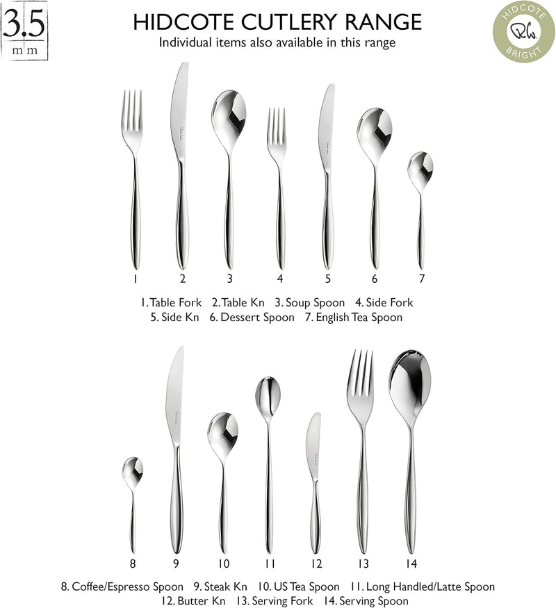 Hidcote Bright Cutlery Set for 6 People. Made (24 Piece)