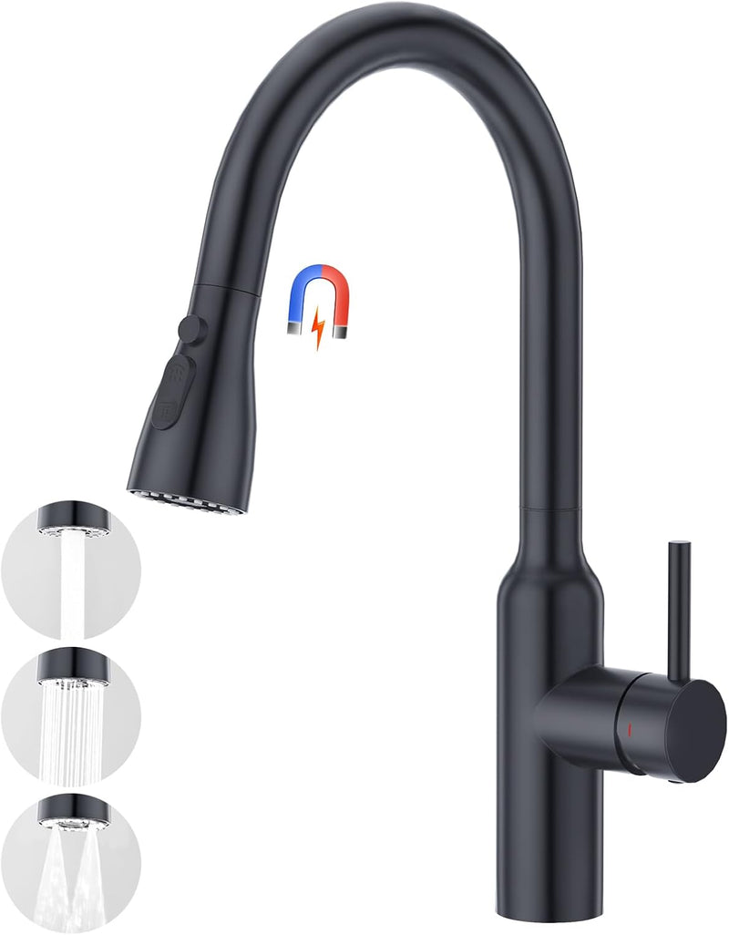 High Arc Kitchen Sink Mixer Tap with Pull