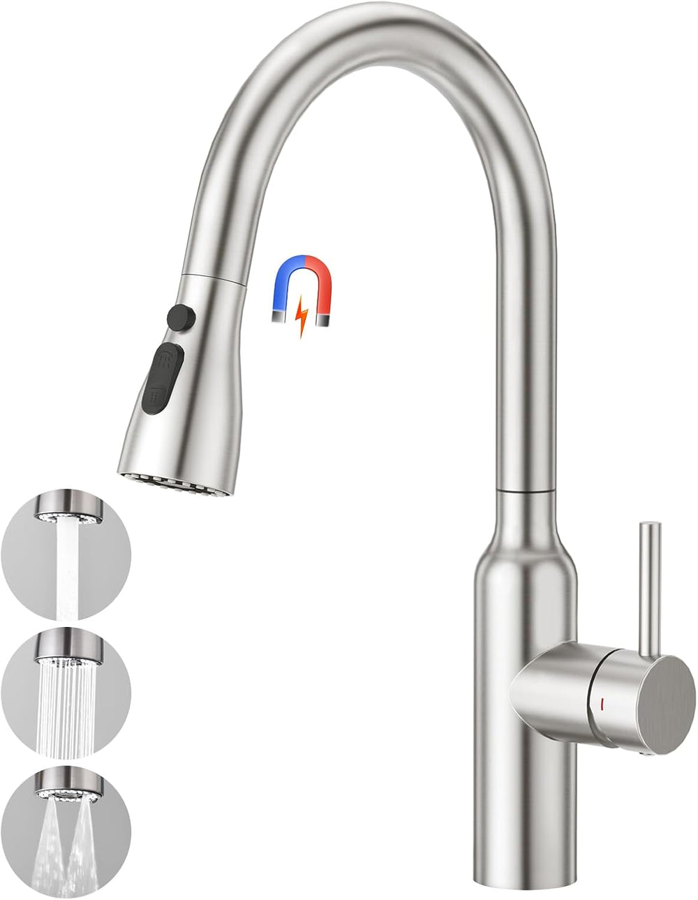 High Arc Kitchen Sink Mixer Tap with Pull