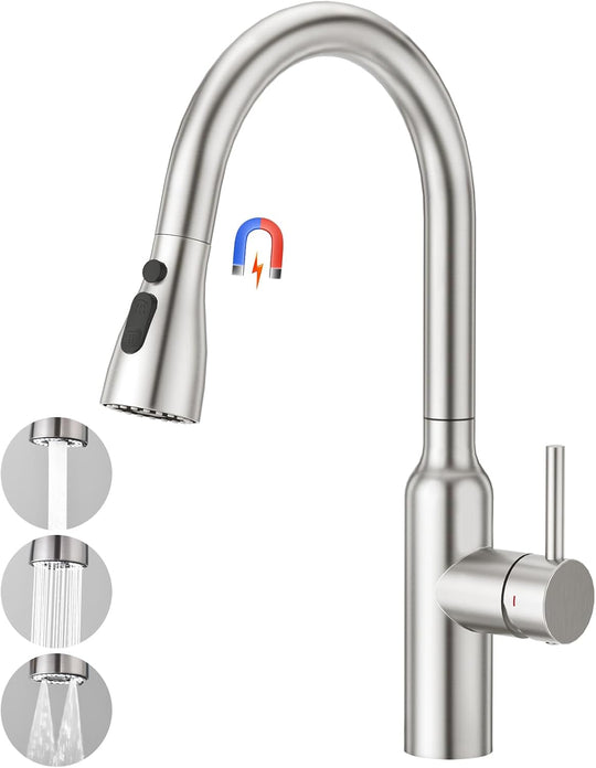High Arc Kitchen Sink Mixer Tap with Pull