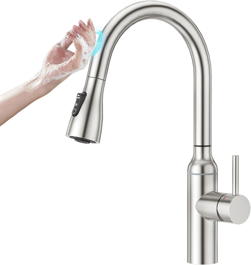 High Arc Kitchen Sink Mixer Tap with Pull