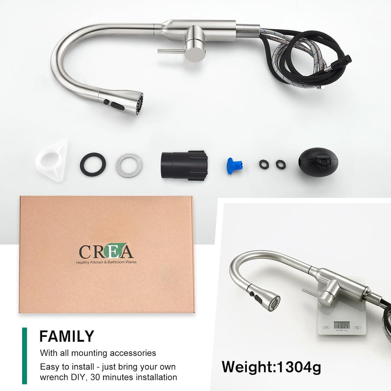 High Arc Kitchen Sink Mixer Tap with Pull
