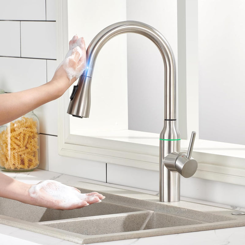 High Arc Kitchen Sink Mixer Tap with Pull