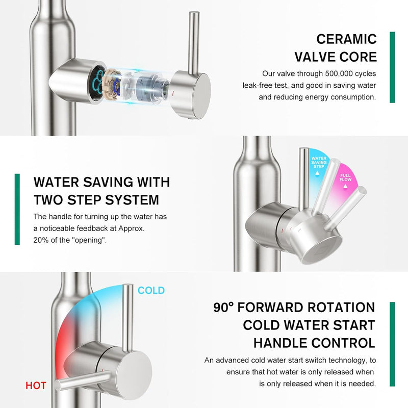 High Arc Kitchen Sink Mixer Tap with Pull