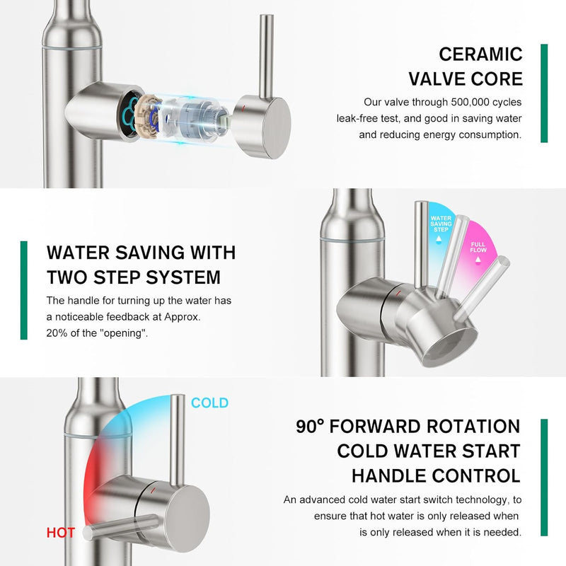 High Arc Kitchen Sink Mixer Tap with Pull