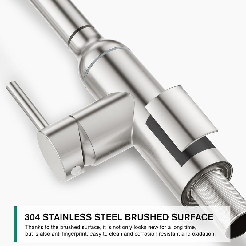 High Arc Kitchen Sink Mixer Tap with Pull