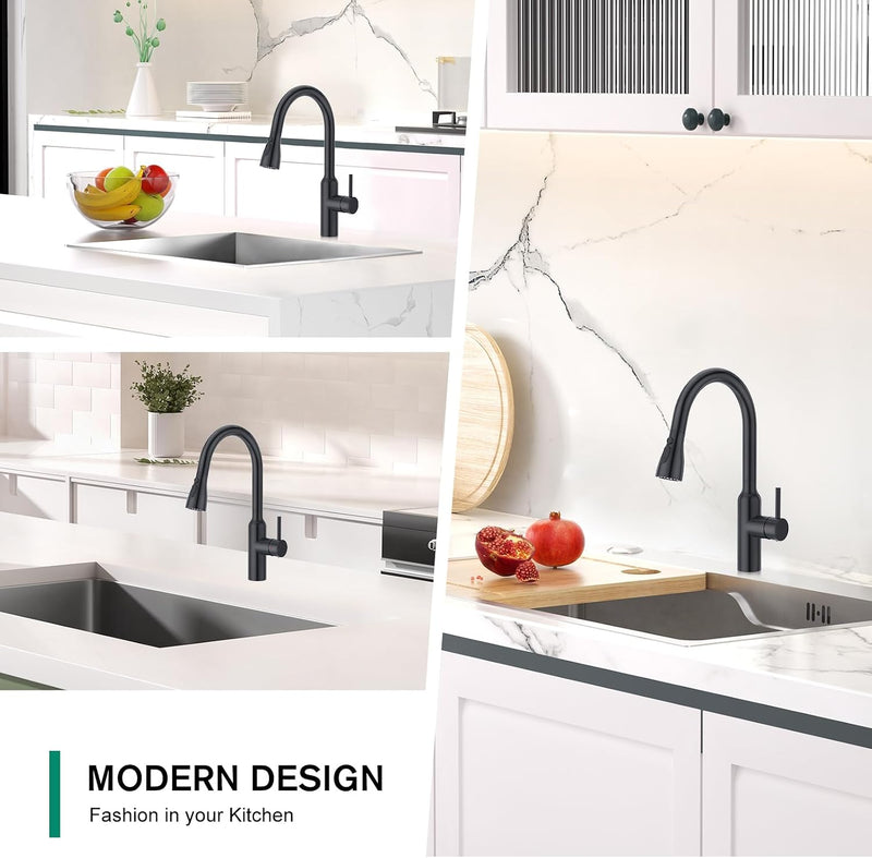 High Arc Kitchen Sink Mixer Tap with Pull