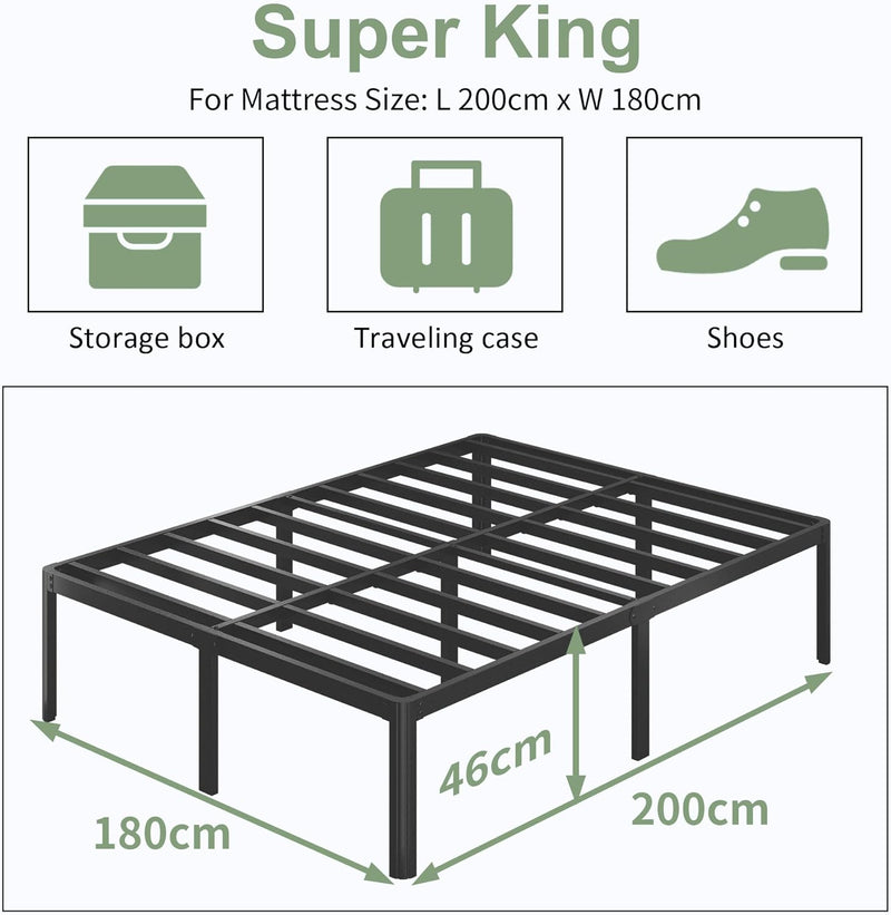 High Bed Frame with Rounded Corner Legs