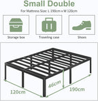 High Bed Frame 4ft6 with Rounded Corner Legs