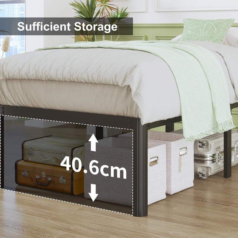 High Bed Frame with Rounded Corner Legs