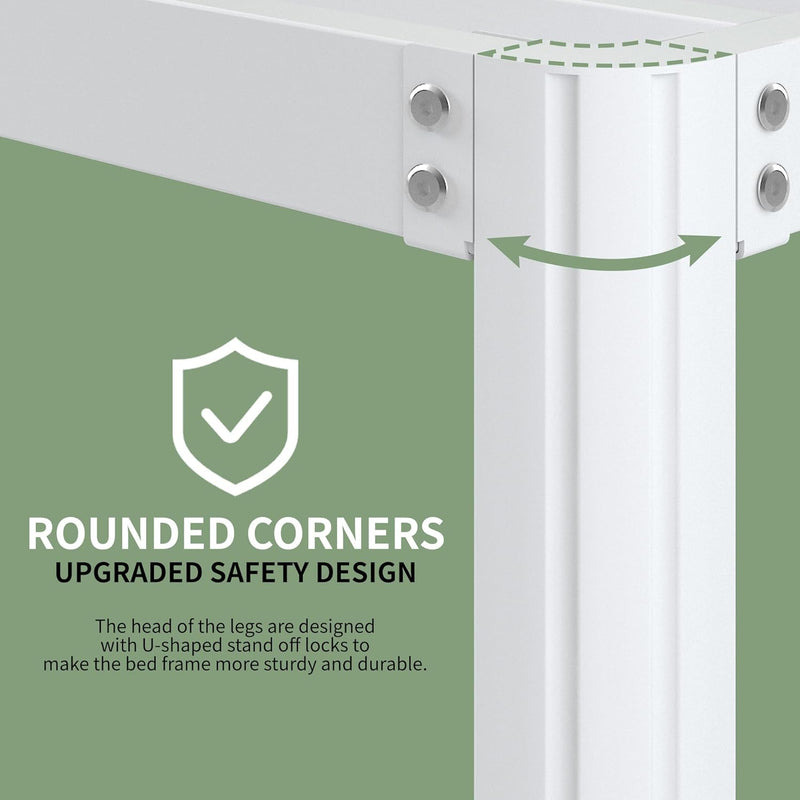 High Bed Frame with Rounded Corners