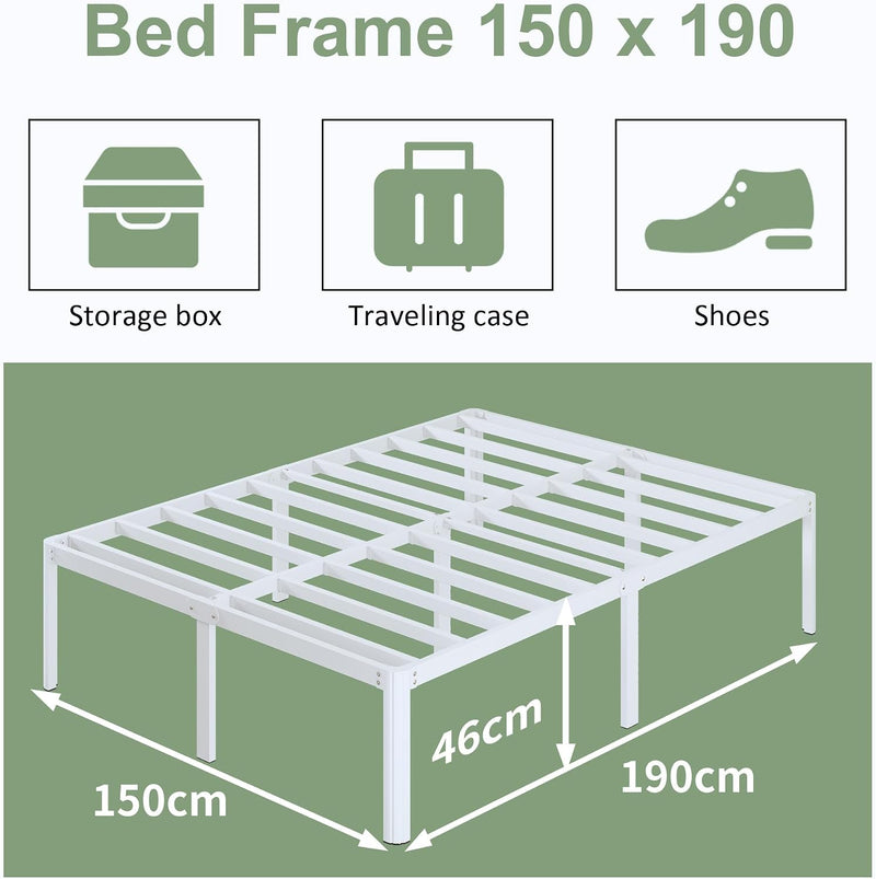 High Bed Frame with Rounded Corners