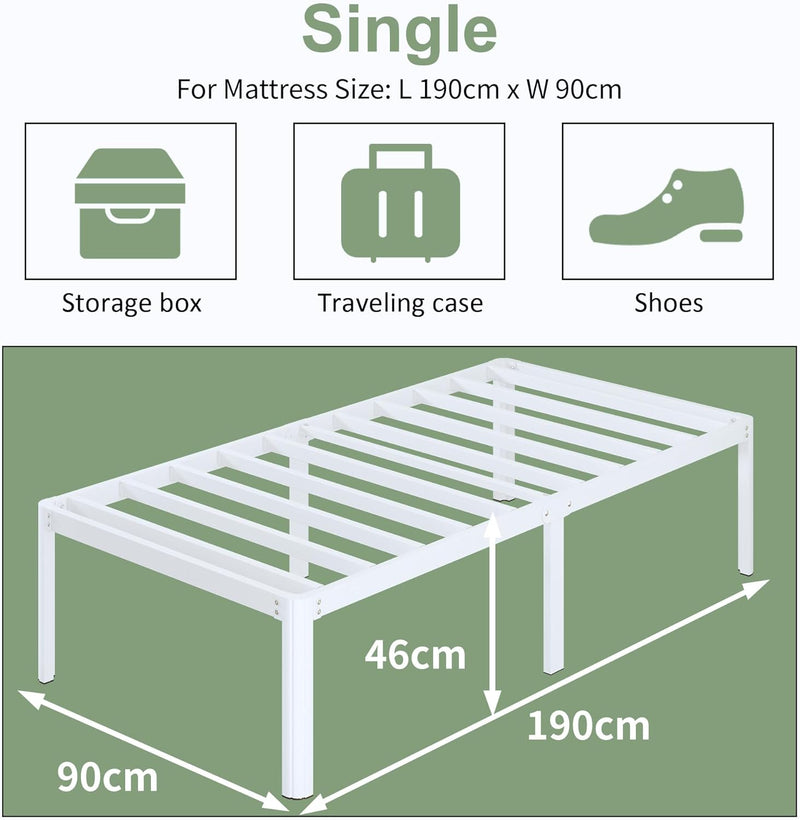 High Bed Frame with Rounded Corners