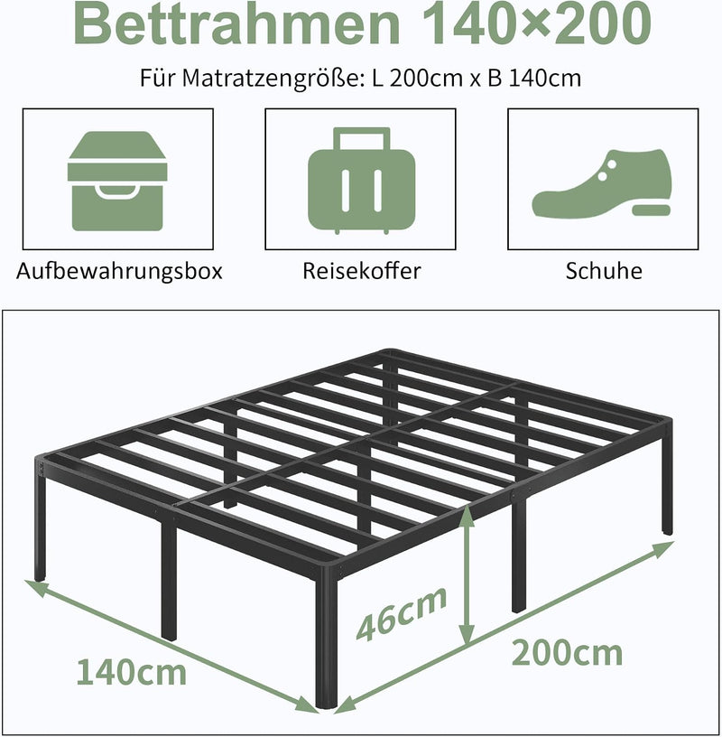 High Bed Frames with Rounded Corner Legs