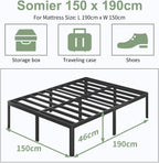 High Bed Frames with Rounded Corner Legs