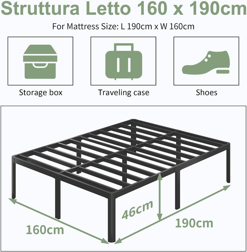 High Bed Frames with Rounded Corner Legs