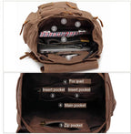 High Capacity Canvas Vintage Backpack for School Hiking