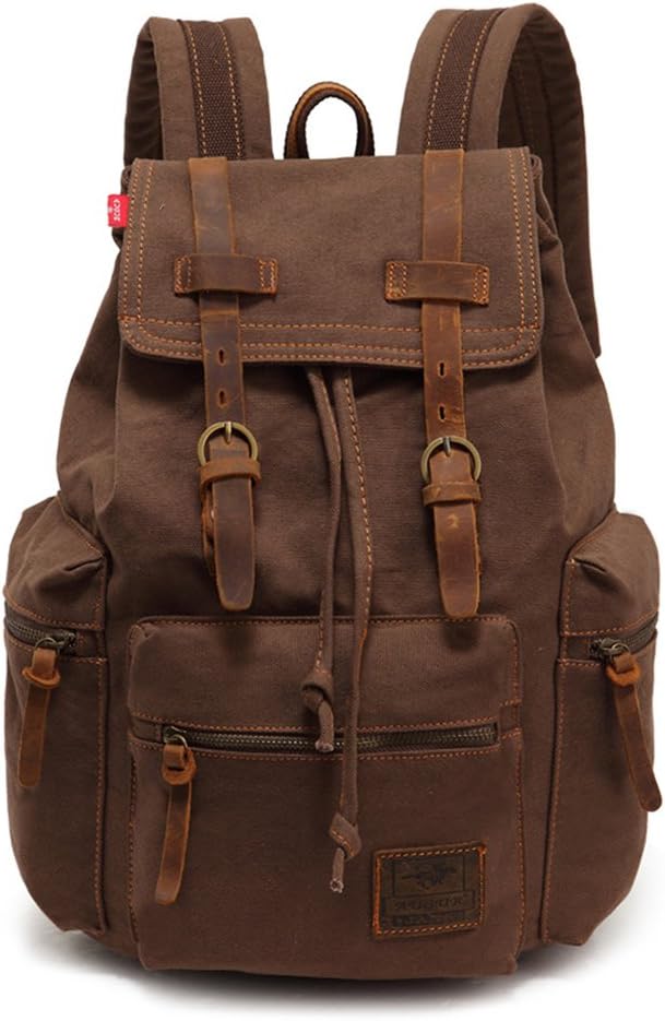 High Capacity Canvas Vintage Backpack for School Hiking