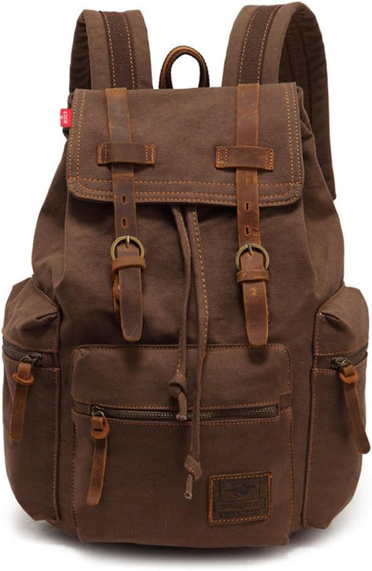 High Capacity Canvas Vintage Backpack for School Hiking