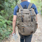 High Capacity Canvas Vintage Backpack for School Hiking