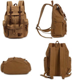 High Capacity Canvas Vintage Backpack for School Hiking