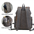 High Capacity Canvas Vintage Backpack for School Hiking