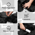 High Pile Fluffy Rug Shaggy with Geometric Pattern