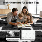 High Pile Fluffy Rug Shaggy with Geometric Pattern