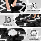 High Pile Fluffy Rug Shaggy with Geometric Pattern