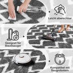 High Pile Fluffy Rug Shaggy with Geometric Pattern