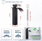 High Rise Basin Mixer Taps Square Monobloc Tap