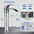 High Rise Basin Mixer Taps Square Monobloc Tap
