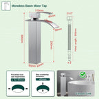 High Rise Basin Mixer Taps Square Monobloc Tap