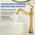 High Rise Basin Mixer Taps Square Monobloc Tap