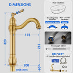 High Rise Basin Mixer Taps Square Monobloc Tap