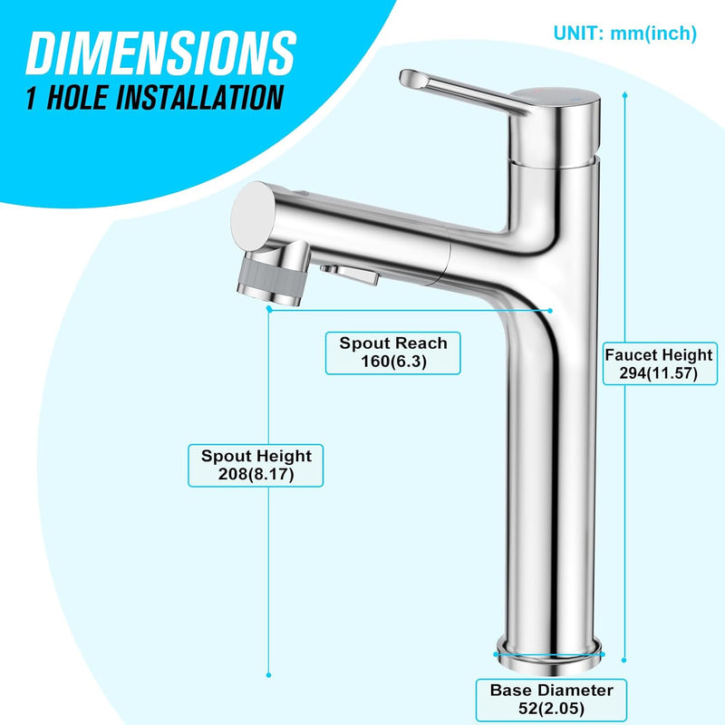 High Wash Basin Mixer Tap for Countertop Washbasin