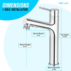 High Wash Basin Mixer Tap for Countertop Washbasin