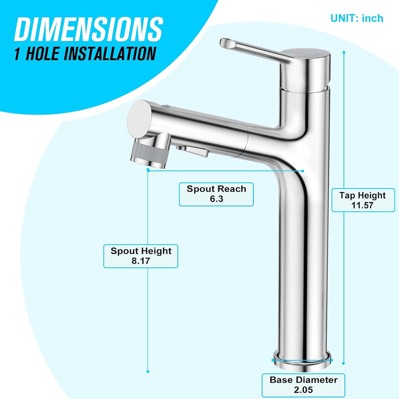 High Wash Basin Mixer Tap for Countertop Washbasin