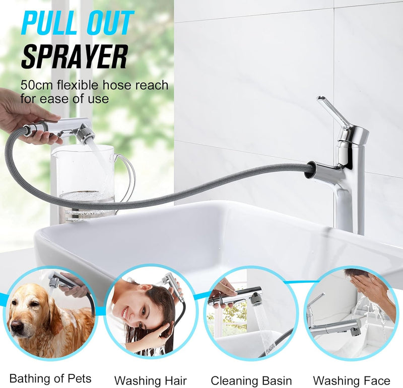 High Wash Basin Mixer Tap for Countertop Washbasin